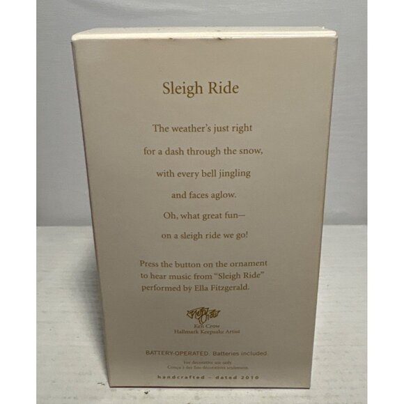 Hallmark Keepsake Sleigh Ride Ornament 2010 With Sound By Ella Fitzgerald - Picture 4 of 5